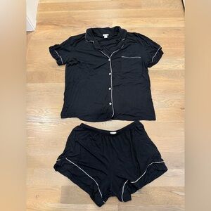 Gisele TENCEL™ Modal Relaxed Short PJ Set - Black/Sorbet Pink